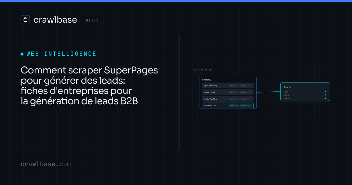 Comment scraper SuperPages pour générer des leads · Crawlbase Blog